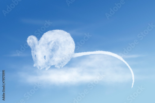 Angel rat (mouse) in the sky.  Rat clouds shape