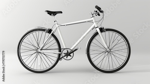 A modern and minimalist 3D model of a bicycle AI generated illustration