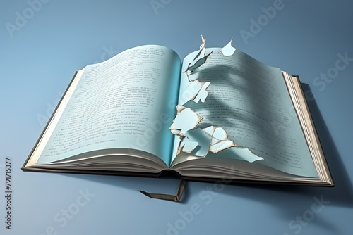 a open book with torn pages © VSTOCK