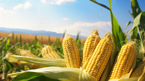 a group of corn on the cob