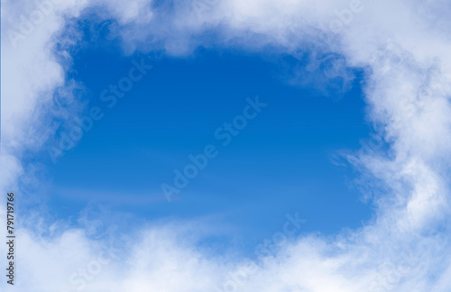 Frame clouds on a blue sky background