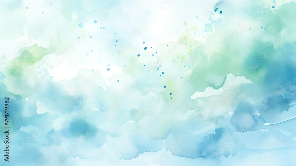 Fototapeta premium Aquarelle soft blue green gradient abstract watercolor background
