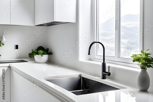 Modern minimalistic kitchen interior 