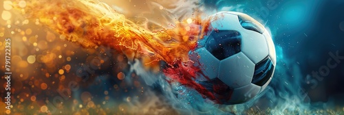 Dynamic soccer ball brimming with vibrant vitality. Generative Ai.