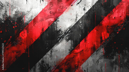 Abstract grunge pattern, fashionable design in red, black and grey.