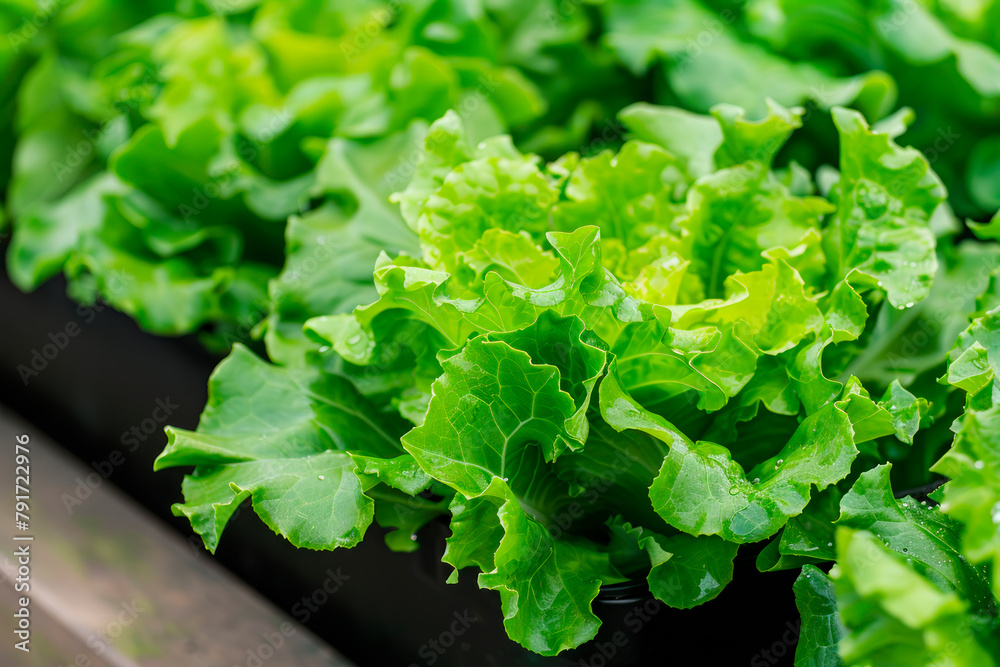 Fresh lettuce leaves in the garden. Organic farming Fresh lettuce leaves in the garden. Organic farming