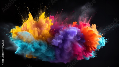 Explosion Splash of Colorful Powder with Freeze
