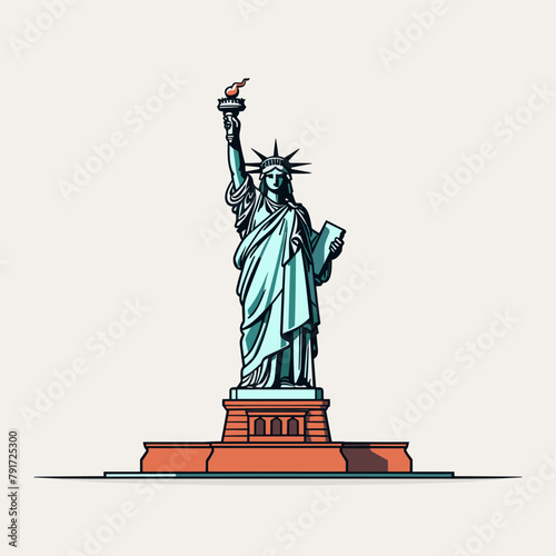 Statue of Liberty. Statue of Liberty hand-drawn comic illustration. Vector doodle style cartoon illustration