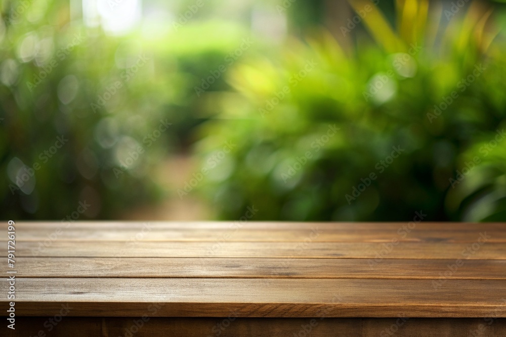 A Peaceful Morning by the Wooden Table A Peaceful Morning by the Wooden Table