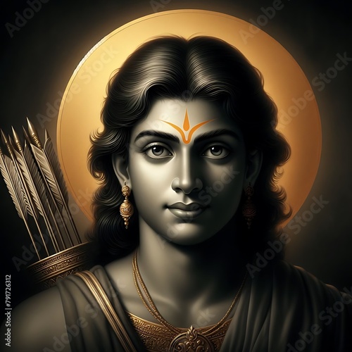 Portrait of Young Age Lord Rama photo