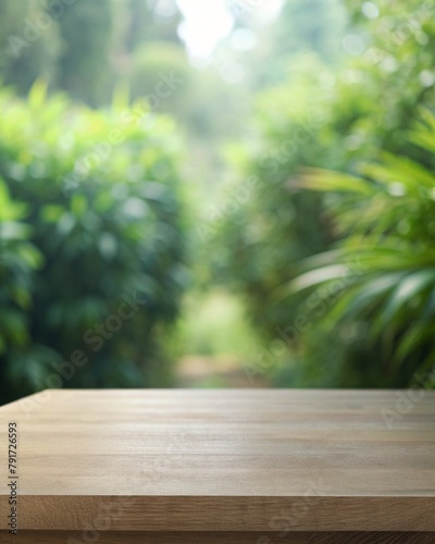 A Peaceful Morning by the Wooden Table