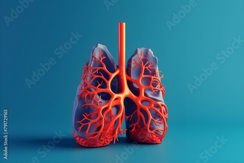 a human lungs with red veins photo