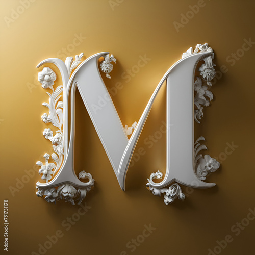 A stunning 3D typography design of the name M