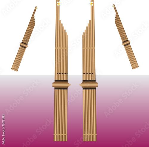 The khaen is a Lao mouth organ whose pipes, which are usually made of bamboo, are connected with a small, hollowed-out hardwood reservoir into which air