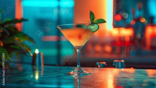 Luxurious Beach Cocktail at a Modern Club  