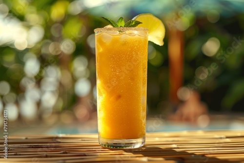 Mango Margarita at a Chic Beach Lounge

