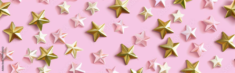 Pink background with gold stars
Pink background with gold stars