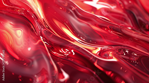 Abstract Red and Orange Liquid Waves Flowing Design Texture