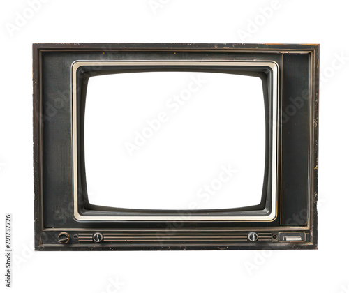 Obraz na płótnie vintage old tv cut out monitor screen with clipping path, retro television isolated on transparent background cut out w salonie