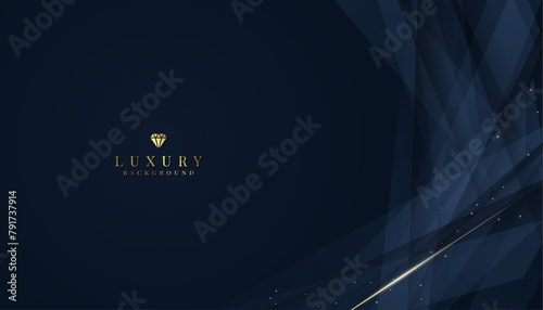 Luxurious dark blue background with sparkling gold and glitter. modern elegant abstract background	