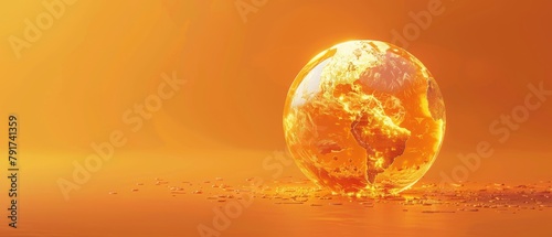 A vivid image of a fiery globe illustrates the critical issue of global warming and climate change.