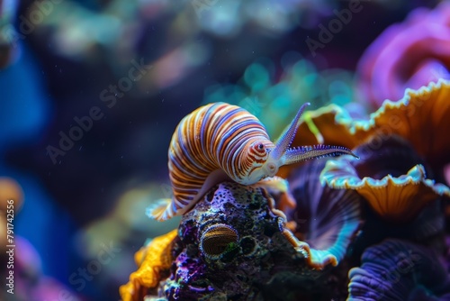 Colorful sea ​​cucumber. Beautiful ocean life. © WaxWing_Ai