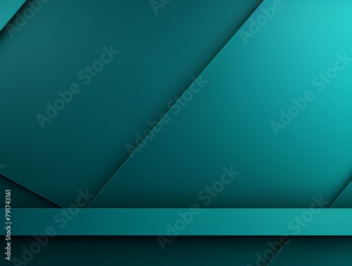 Turquoise background with geometric shapes and shadows  creating an abstract modern design for corporate or technology-inspired designs with copy space for photo text or product