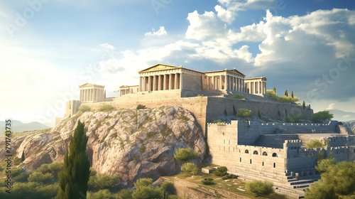 Illustration of the Acropolis of Athens: 8K Photorealistic Image
