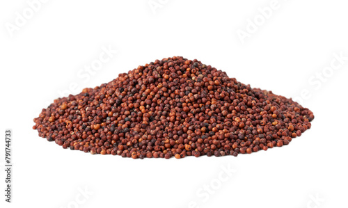 pile of red finger millet or ragi raagi nachni isolated on white background photo