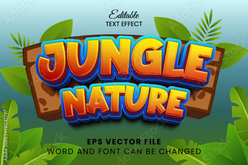 Jungle nature 3d editable vector text effect