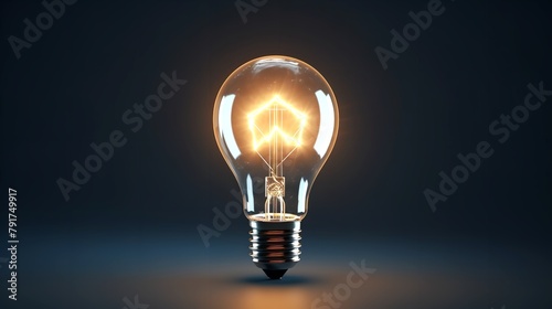 Light Bulb Isolated on Clear Background: Futuristic Concept