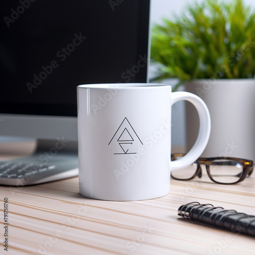 create professional white mug mockup сreated with Generative Ai