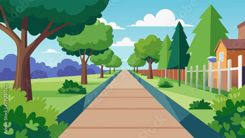A walkway lined with lush greenery inviting residents to walk jog or bike through their neighborhood while taking in the beauty of nature.