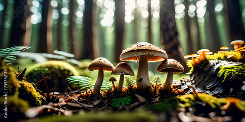 Mushrooms Growing In The Forest 4K Wallpaper