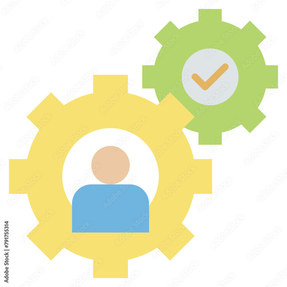 Fototapeta premium Management Flat Icon