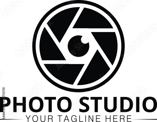Camera photography studio logo template vector icon