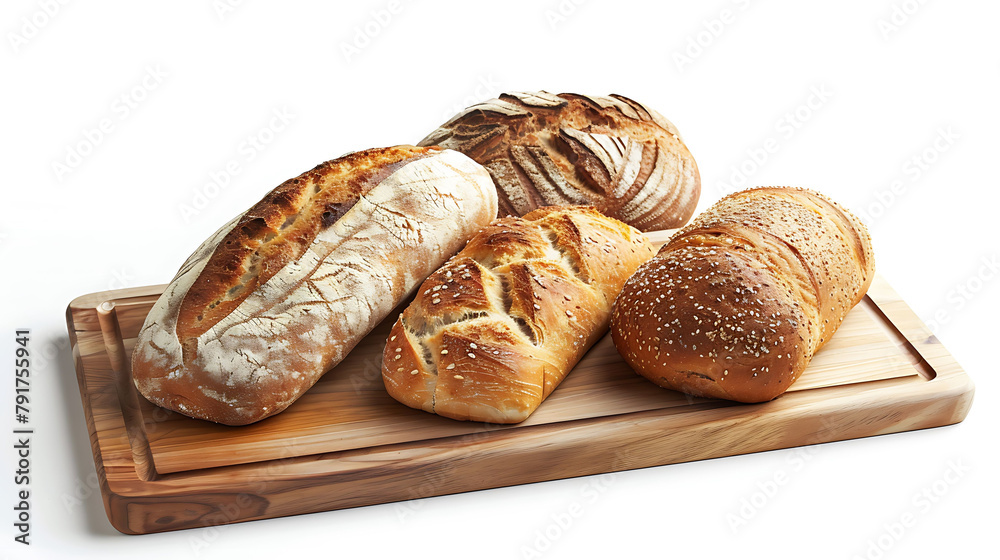 Bread on a wooden board