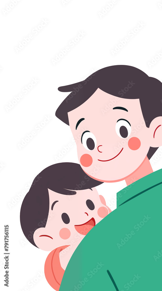 Hand drawn cartoon father's day illustration	
