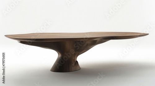 A modern table with a wooden base.