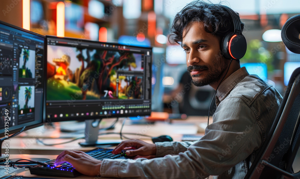 Game Developer Creates 3D Characters and Worlds on Desktop PC in ...