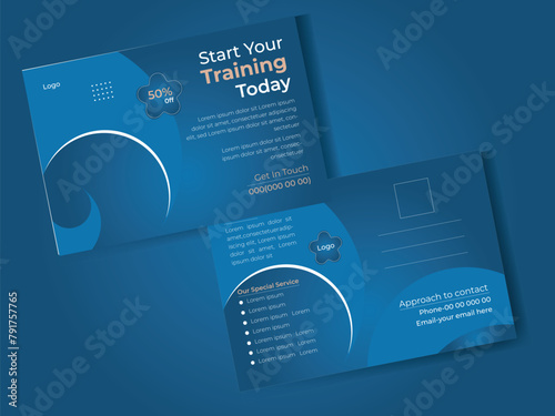 corporate fitness post card design template