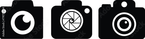 Camera photography studio logo template vector icon