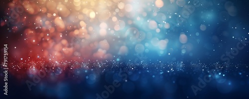 Bokeh Light Effect in Red and Blue for Festive Background