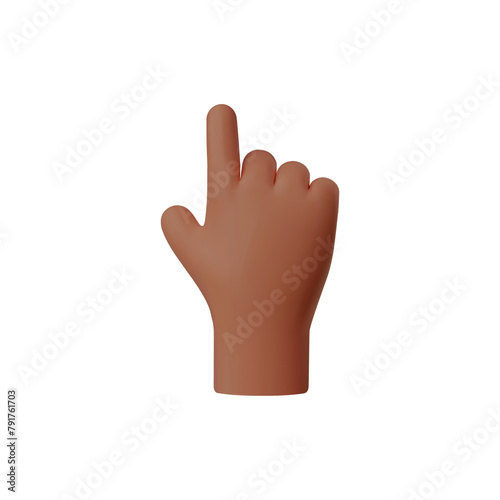 Pointing hand gesture 3D vector illustration