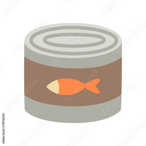 Canned fish isolated on a white background.