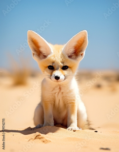 wildlife  fennec fox  reallife animals  sand desert   reated with Generative Ai