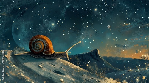 A Snails Journey to the Moon A Tale of Dreams and Perseverance in D photo