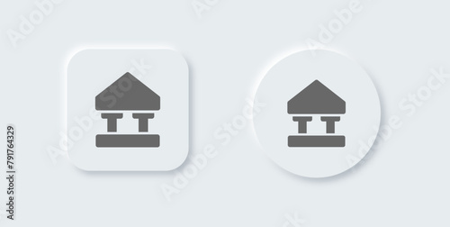 Bank solid icon in neomorphic design style. Finance signs vector illustration.