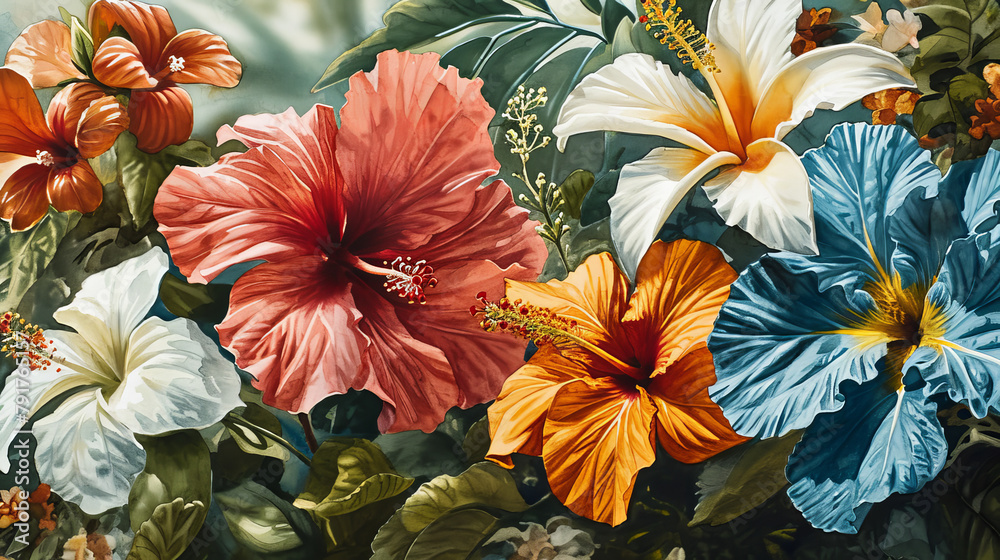illustration of colorful flowers illustration of colorful flowers