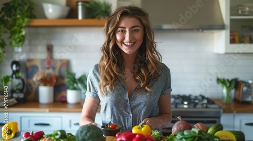 A Woman Preparing Healthy Food